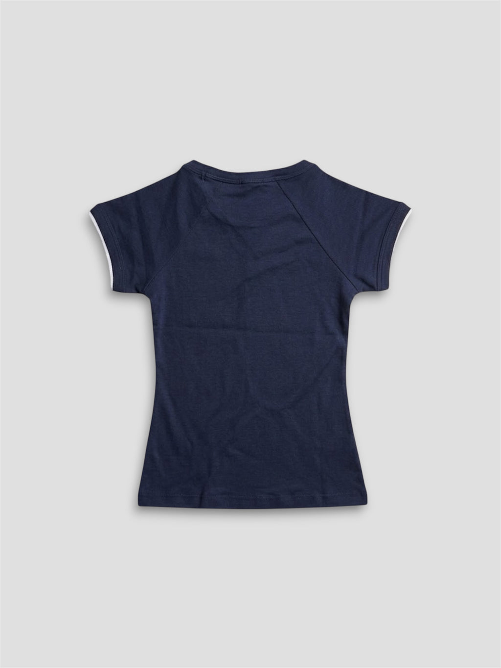 T-SHIRT COURT À MANCHES COURTES ET COL ROND BLEU NUIT