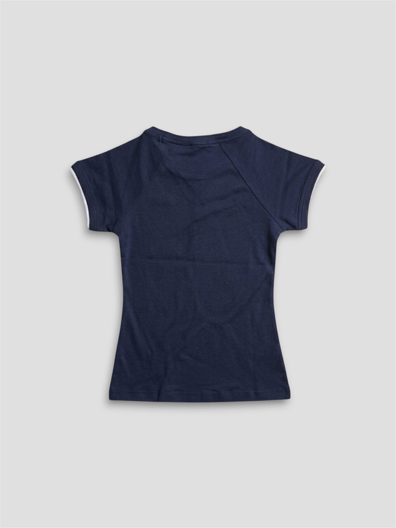 T-SHIRT COURT À MANCHES COURTES ET COL ROND BLEU NUIT