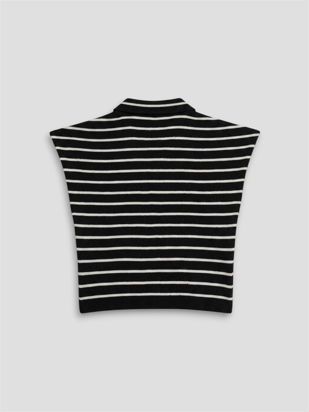 POLO A RAYURES SANS MANCHES EN MAILLE NOIR