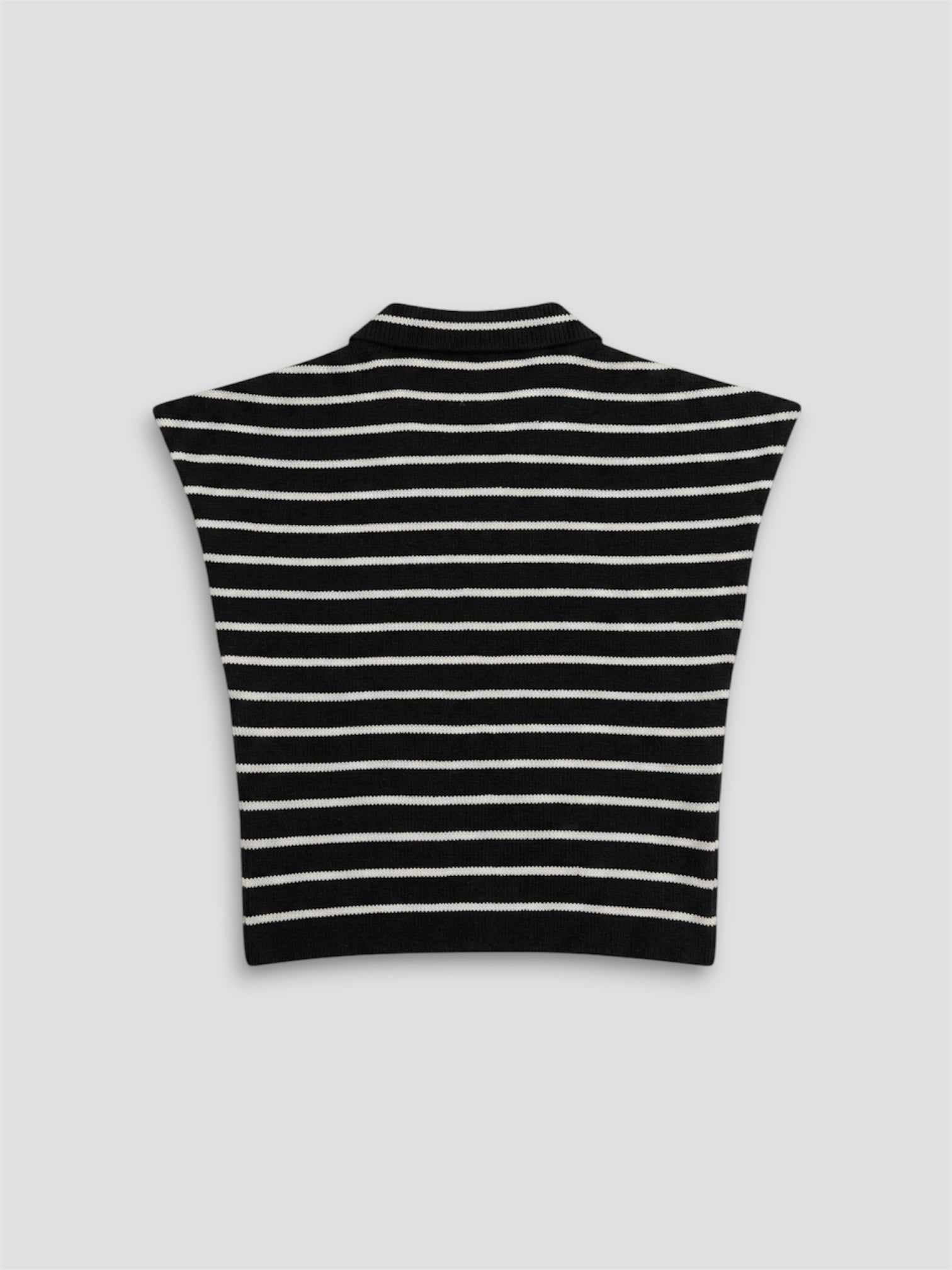 POLO A RAYURES SANS MANCHES EN MAILLE NOIR
