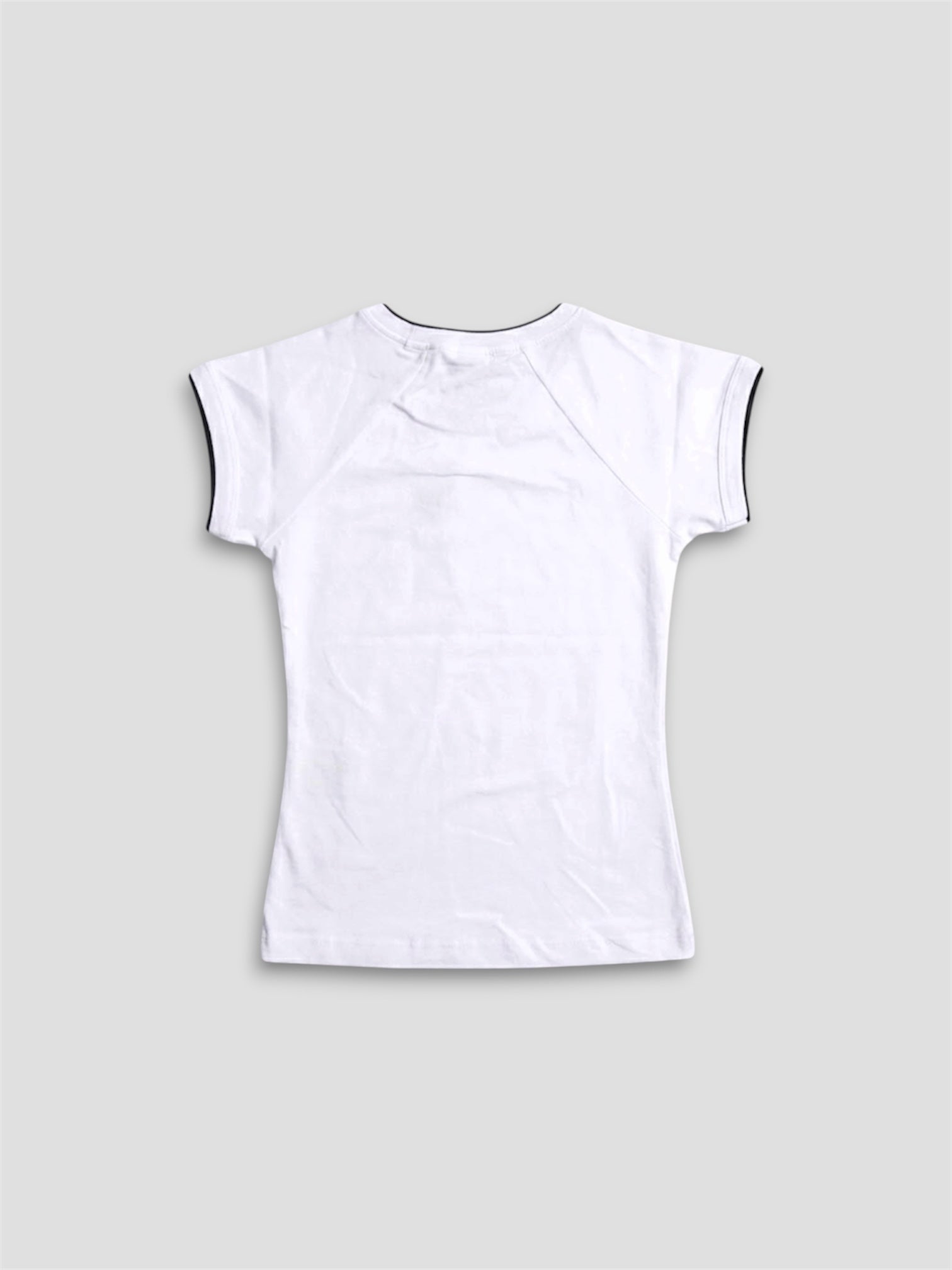 T-SHIRT COURT À MANCHES COURTES ET COL ROND BLANC